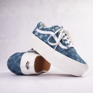 Like New Vans Old Skool Stackform Platform Denim Sneakers